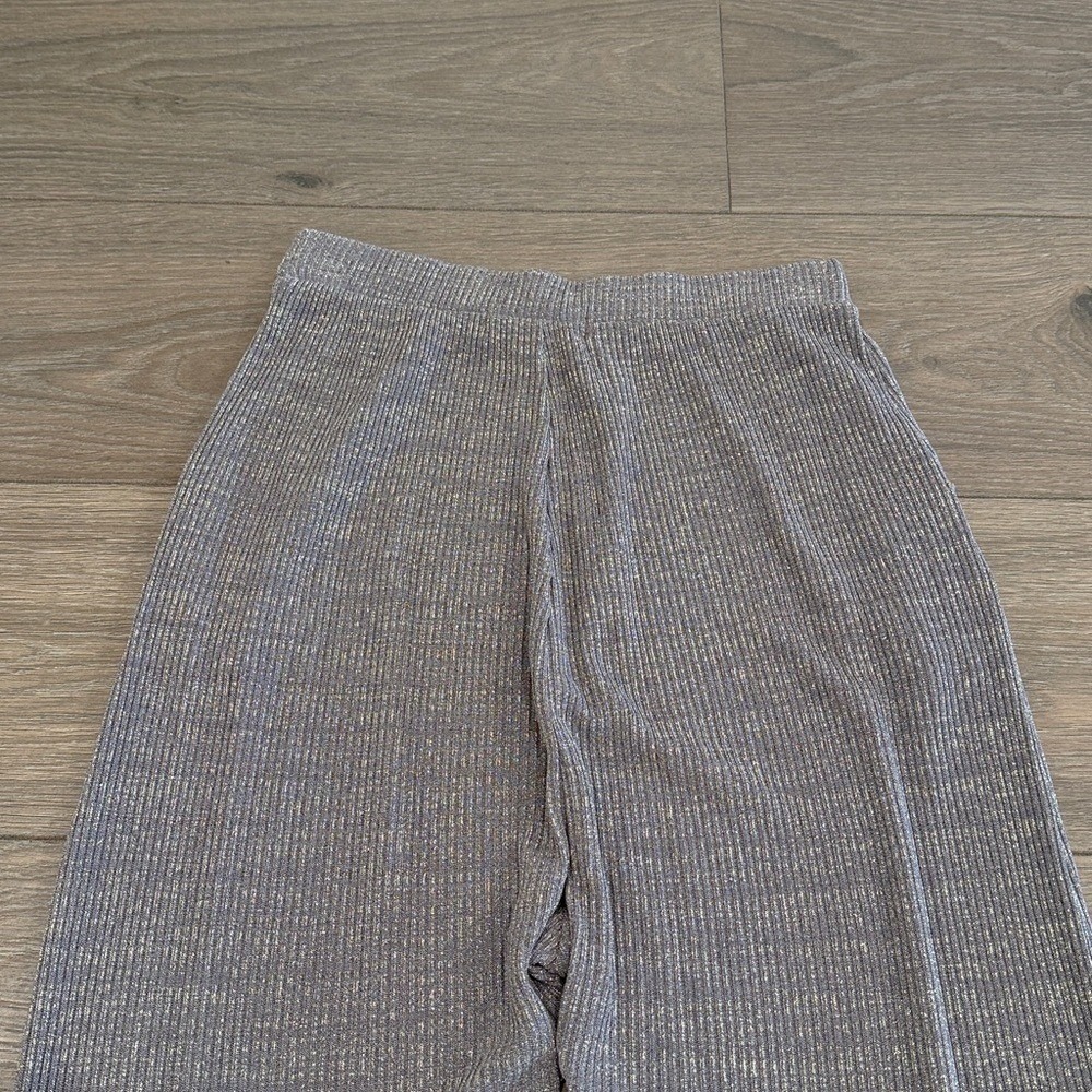 SPIRITUAL GANGSTER Gray Gold Shimmer Lurex Harem High‎ Rise Jogger Pants Size S - Picture 6 of 10
